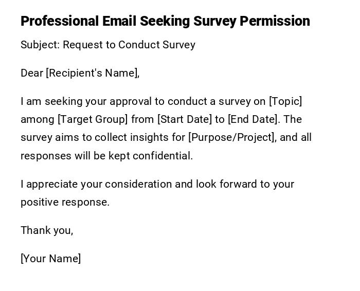 Professional Email Seeking Survey Permission Professional Email Seeking Survey Permission