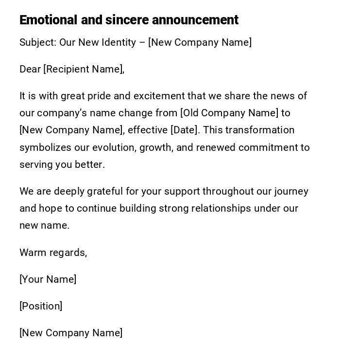 Emotional and sincere announcement Emotional and sincere announcement