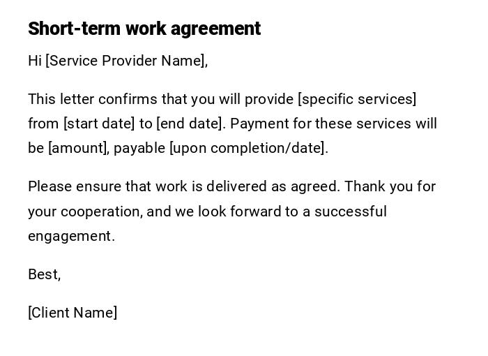 Short-term work agreement Short-term work agreement