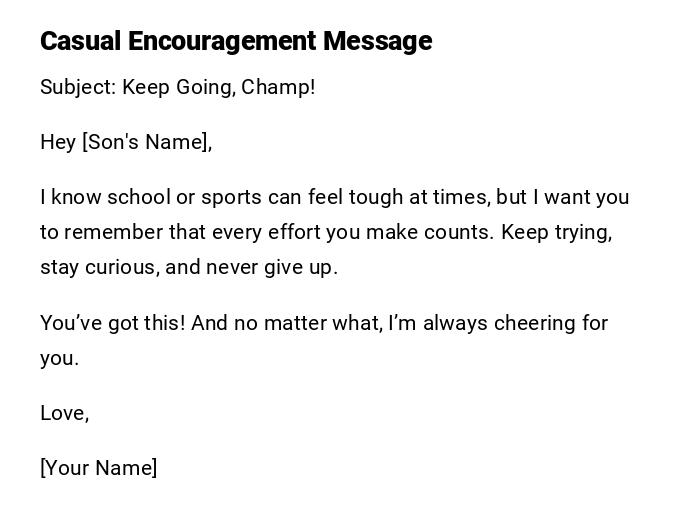 Casual Encouragement Message