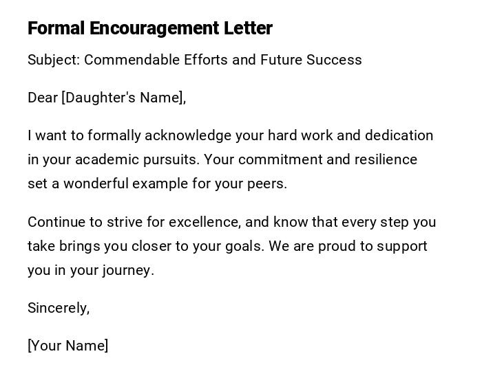 Formal Encouragement Letter