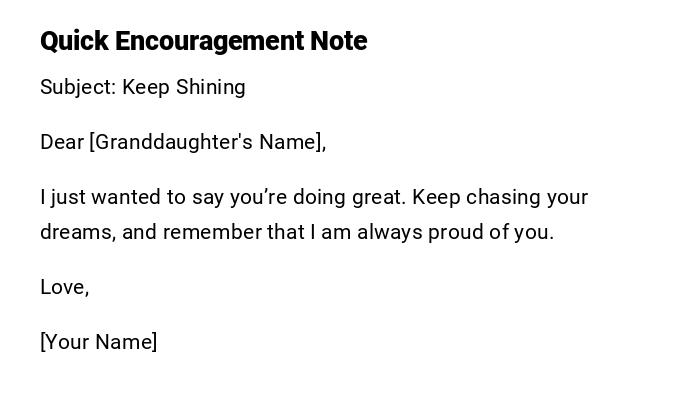Quick Encouragement Note
