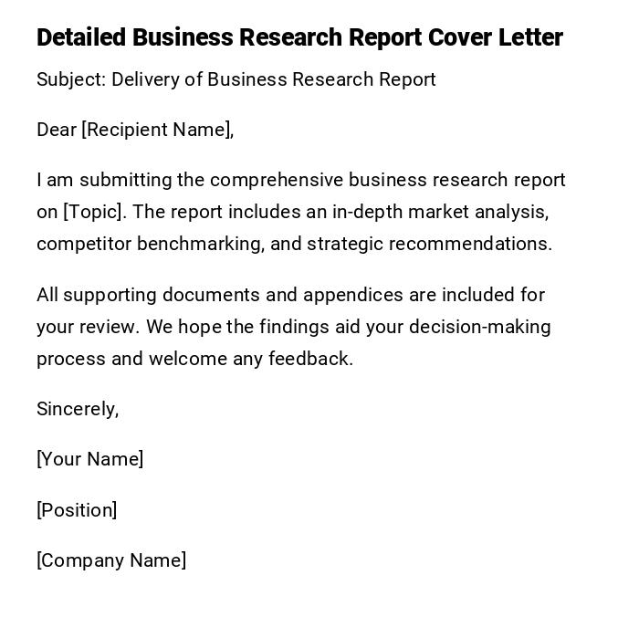 Detailed Business Research Report Cover Letter Detailed Business Research Report Cover Letter