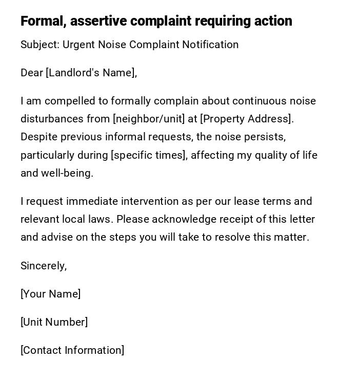 Formal, assertive complaint requiring action Formal, assertive complaint requiring action
