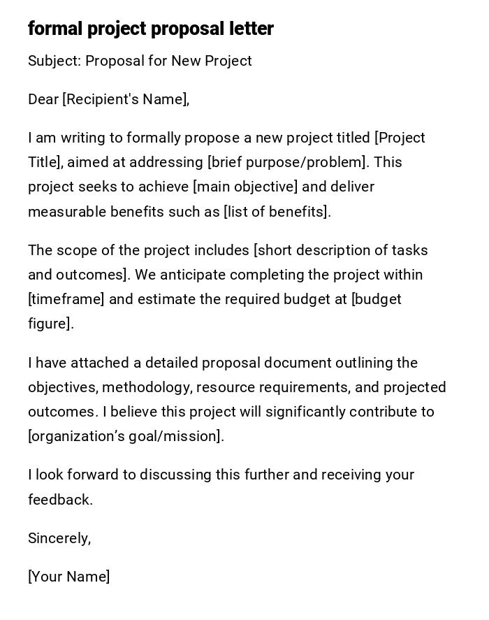 formal project proposal letter