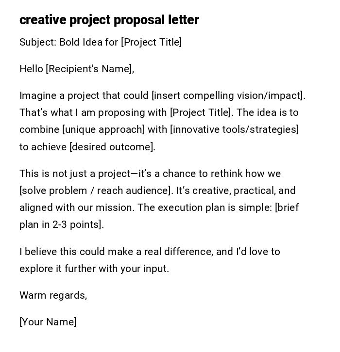 creative project proposal letter
