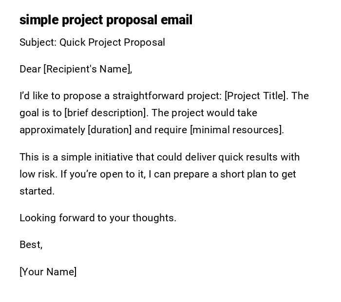 simple project proposal email