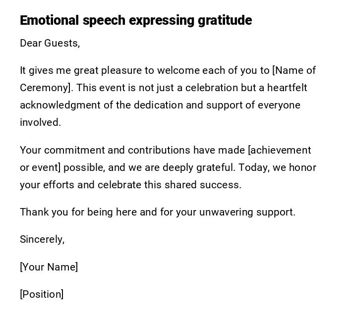 Emotional speech expressing gratitude Emotional speech expressing gratitude