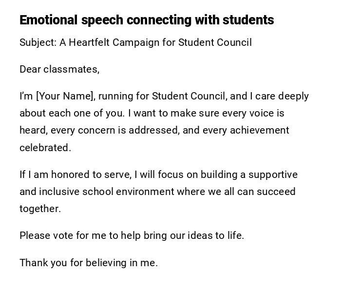 Emotional speech connecting with students