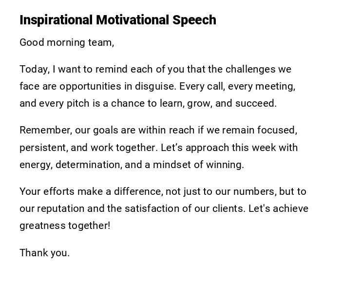 Inspirational Motivational Speech Inspirational Motivational Speech