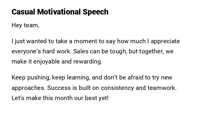 Casual Motivational Speech Casual Motivational Speech