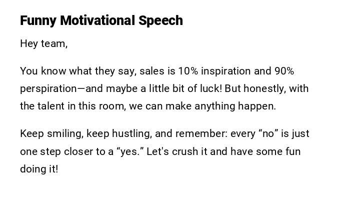 Funny Motivational Speech Funny Motivational Speech