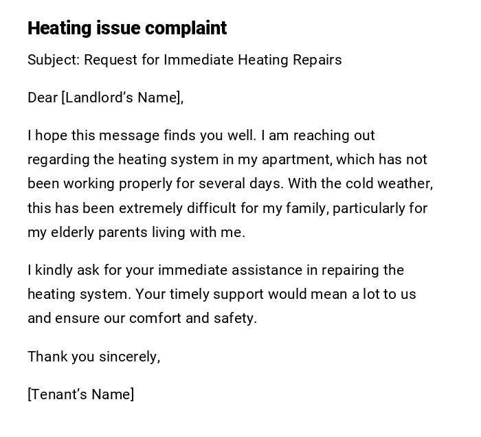 Heating issue complaint Heating issue complaint