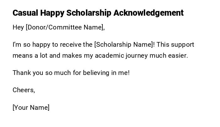 Casual Happy Scholarship Acknowledgement Casual Happy Scholarship Acknowledgement