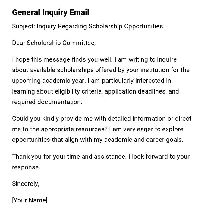 General Inquiry Email