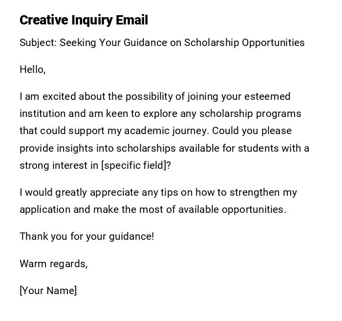 Creative Inquiry Email
