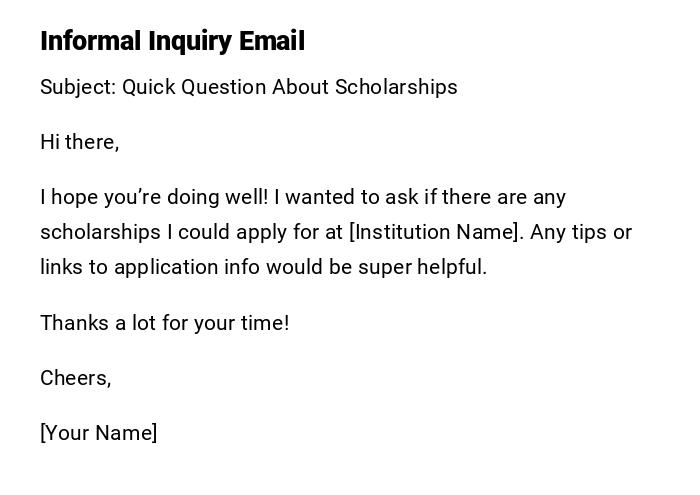 Informal Inquiry Email