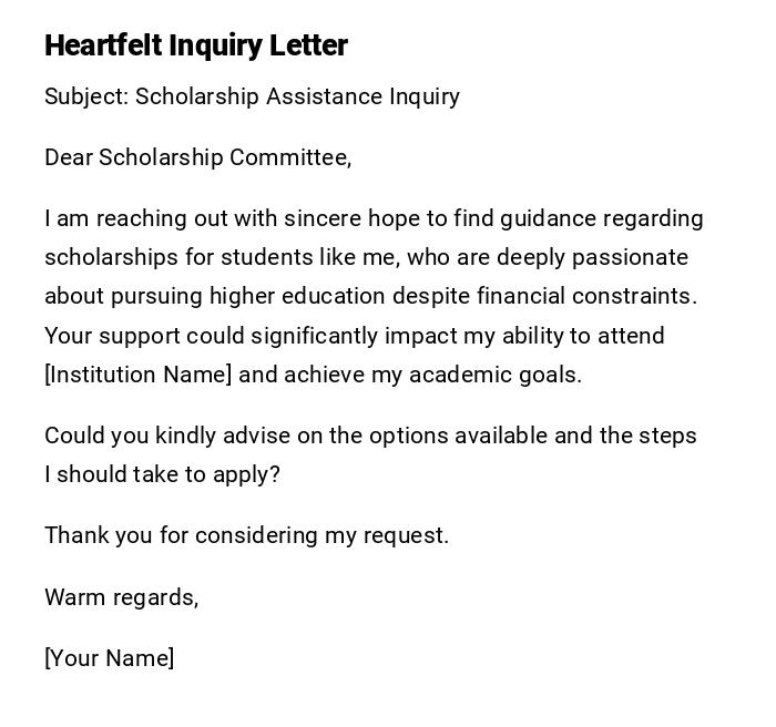 Heartfelt Inquiry Letter