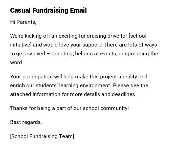 Casual Fundraising Email