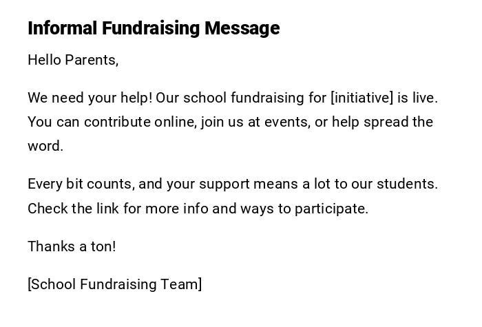 Informal Fundraising Message