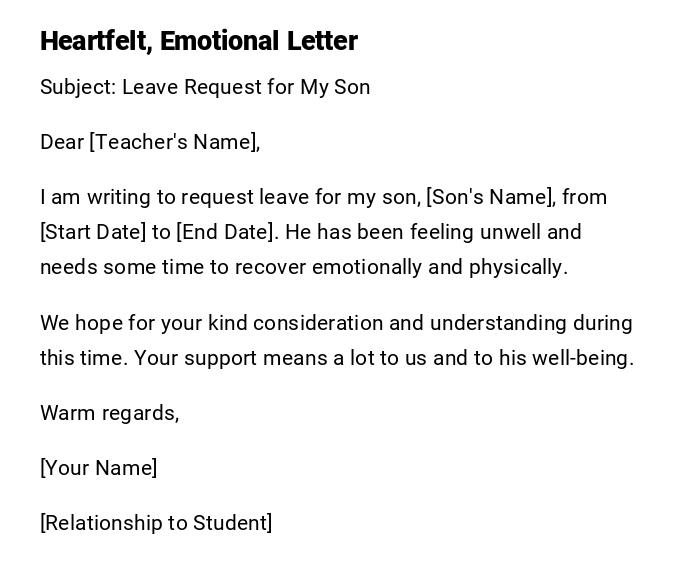 Heartfelt, Emotional Letter Heartfelt, Emotional Letter