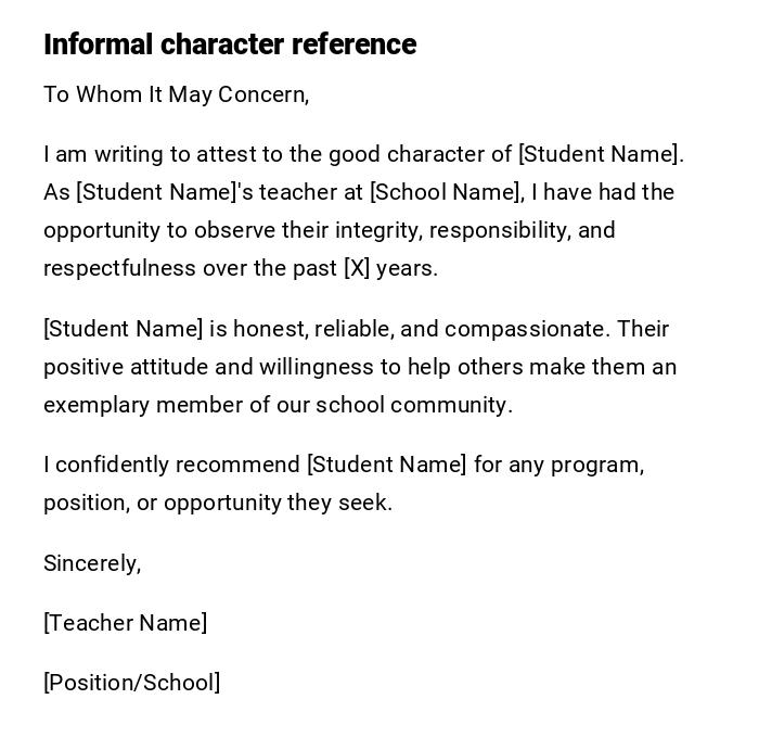 Informal character reference