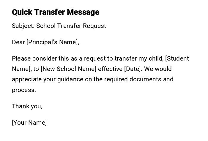 Quick Transfer Message