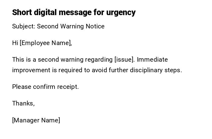 Short digital message for urgency