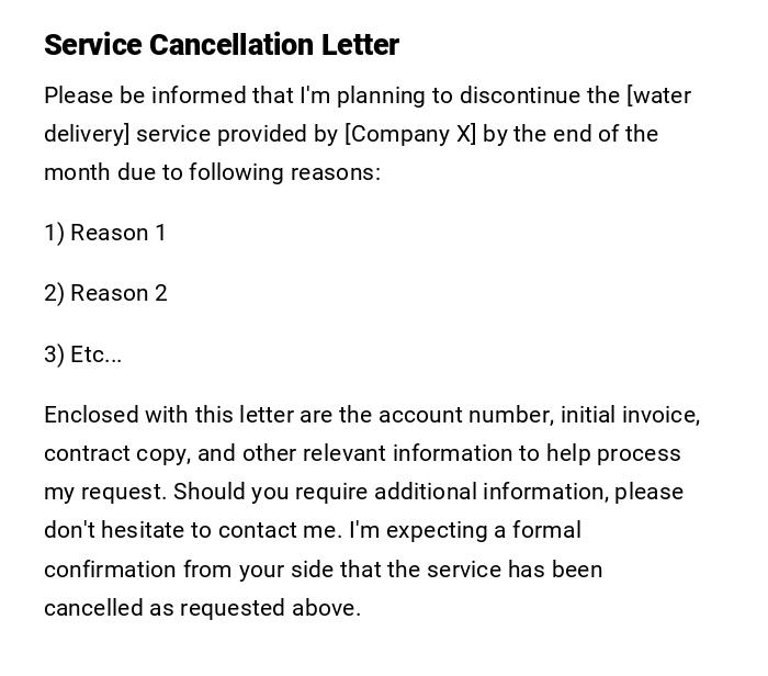 Service Cancellation Letter