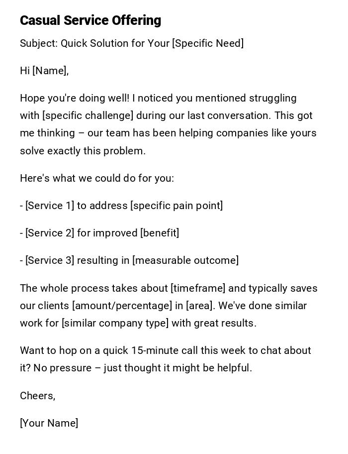 Casual Service Offering Casual Service Offering