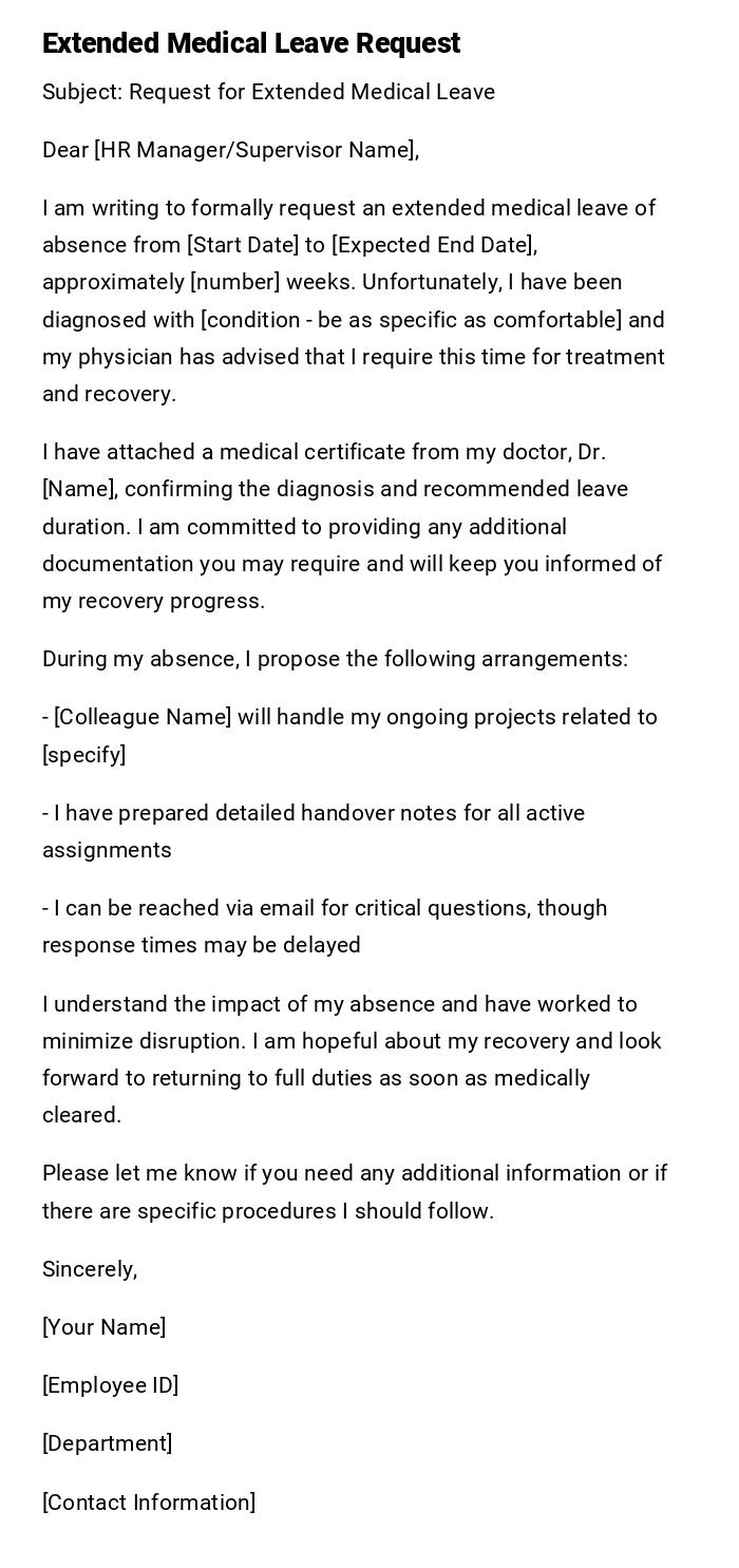Extended Medical Leave Request Extended Medical Leave Request