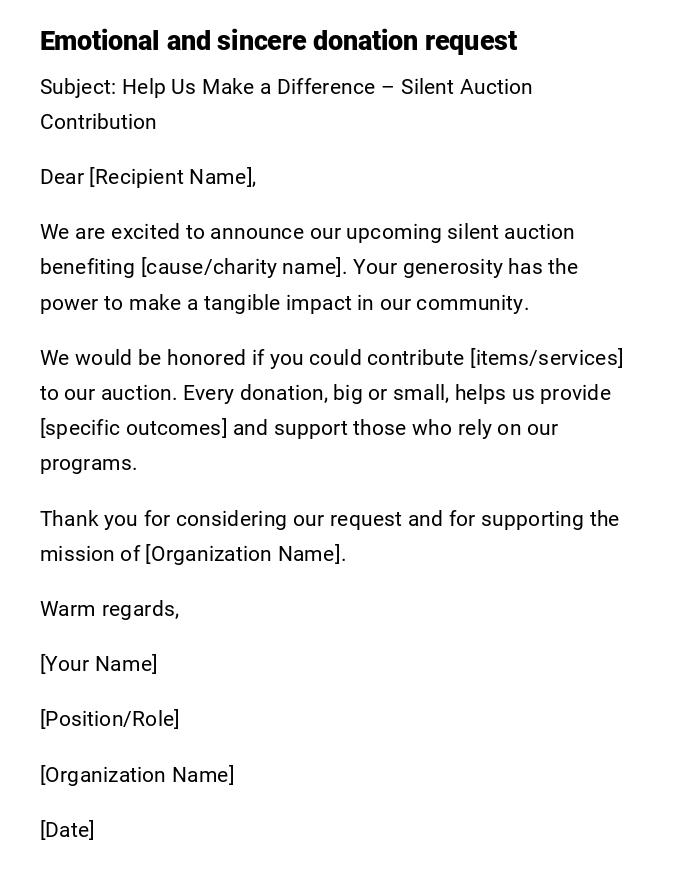 Emotional and sincere donation request Emotional and sincere donation request