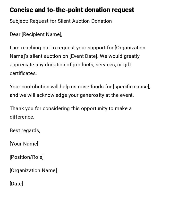 Concise and to-the-point donation request Concise and to-the-point donation request