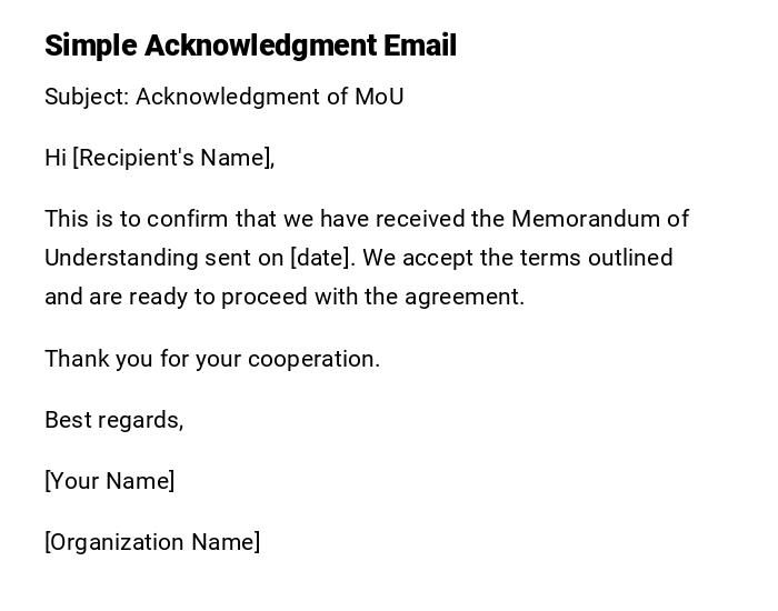 Simple Acknowledgment Email Simple Acknowledgment Email