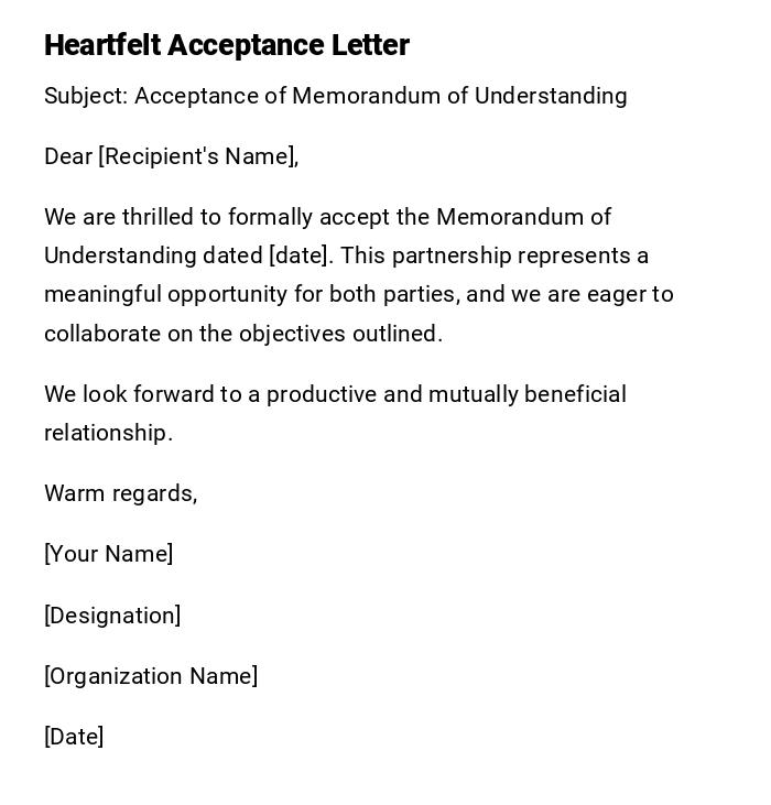 Heartfelt Acceptance Letter Heartfelt Acceptance Letter