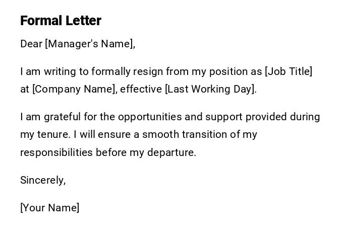Formal Letter