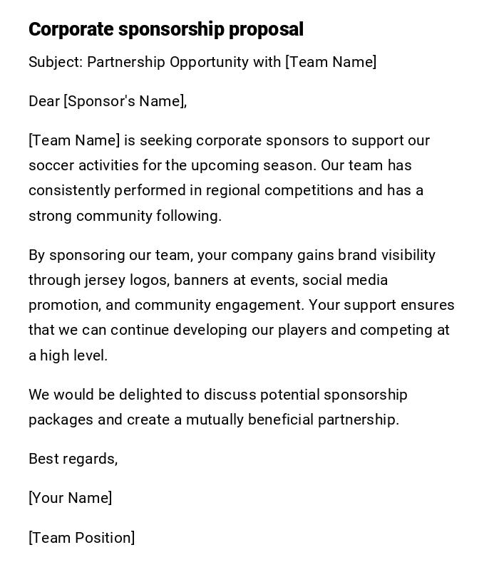 Corporate sponsorship proposal Corporate sponsorship proposal