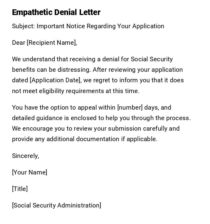 Empathetic Denial Letter Empathetic Denial Letter