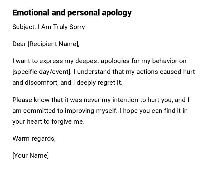 Emotional and personal apology Emotional and personal apology
