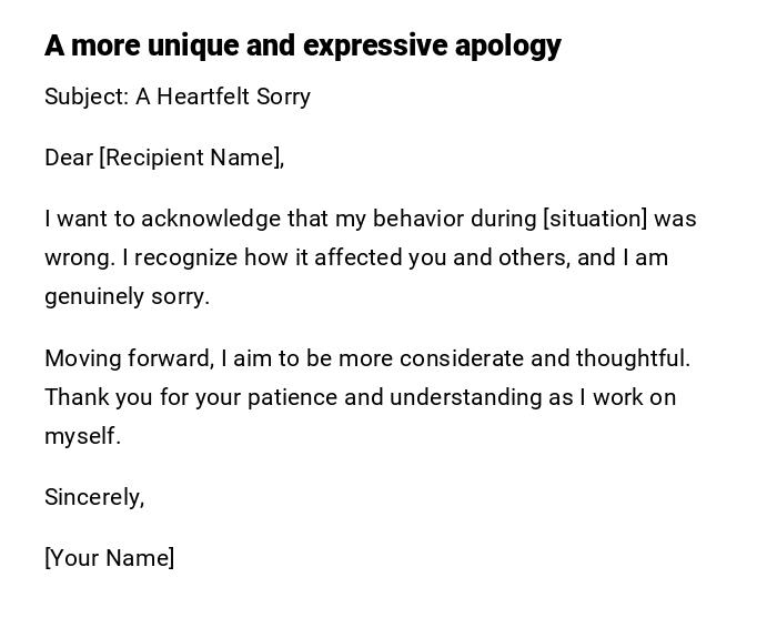 A more unique and expressive apology A more unique and expressive apology