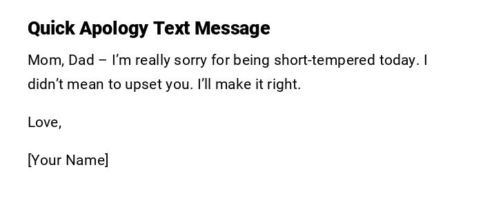 Quick Apology Text Message Quick Apology Text Message