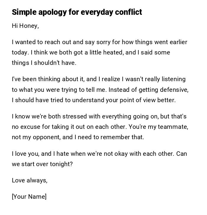 Simple apology for everyday conflict Simple apology for everyday conflict