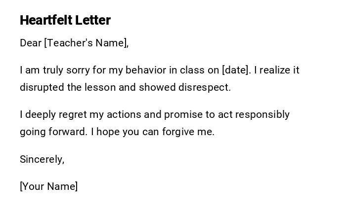 Heartfelt Letter Heartfelt Letter