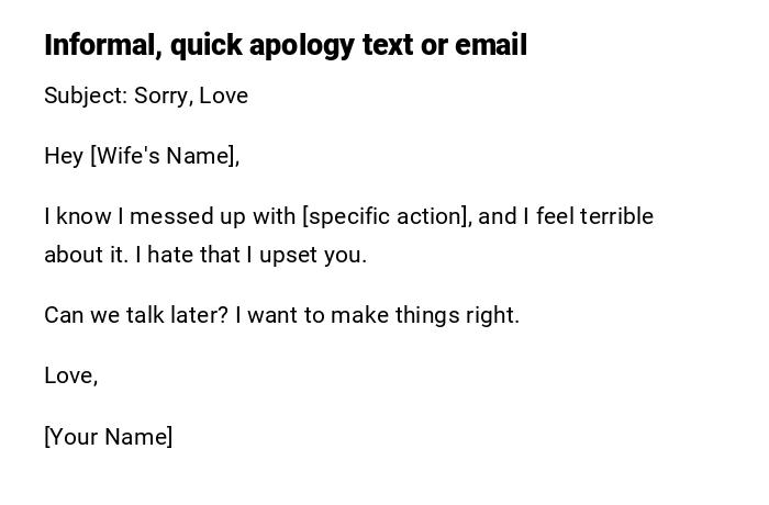 Informal, quick apology text or email Informal, quick apology text or email
