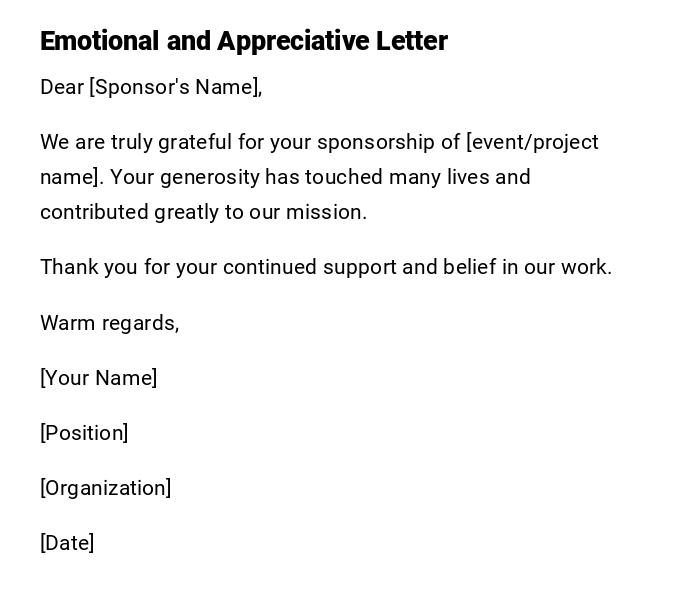 Emotional and Appreciative Letter Emotional and Appreciative Letter