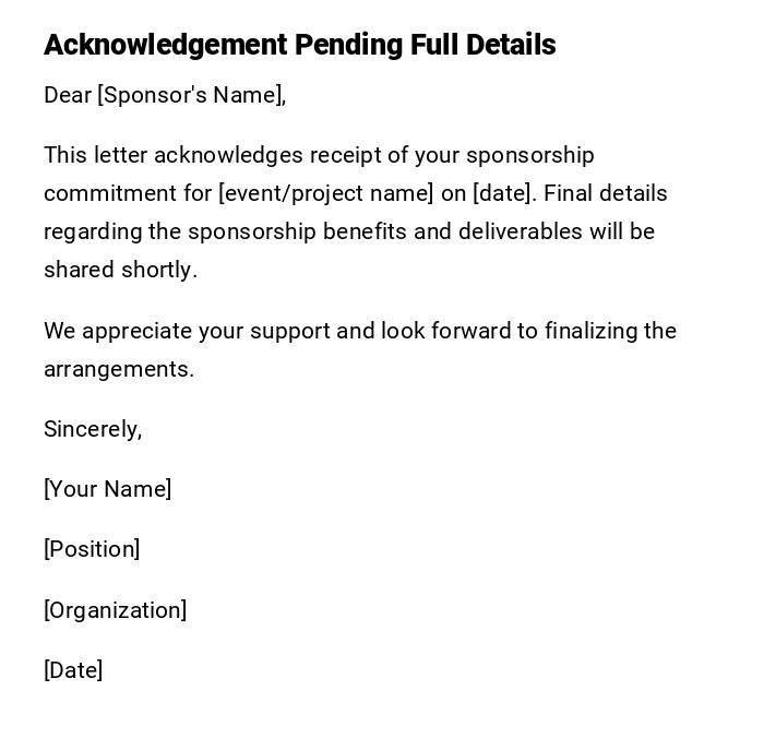 Acknowledgement Pending Full Details Acknowledgement Pending Full Details