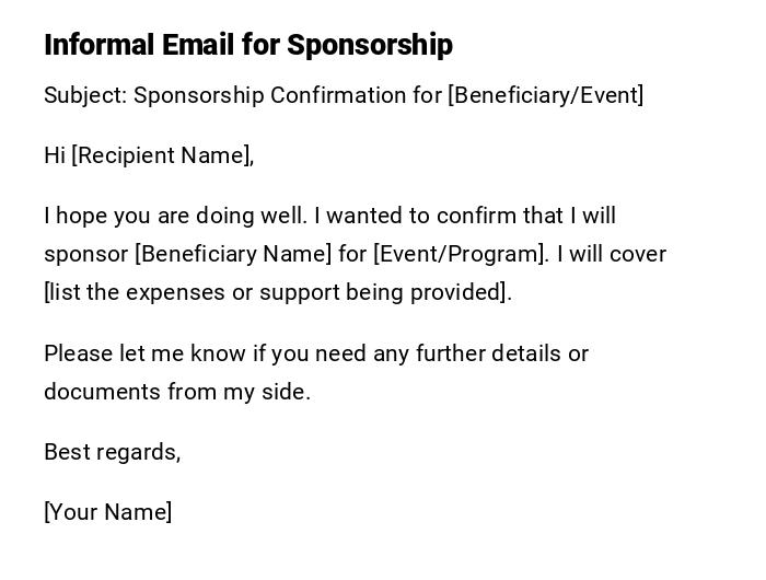 Informal Email for Sponsorship