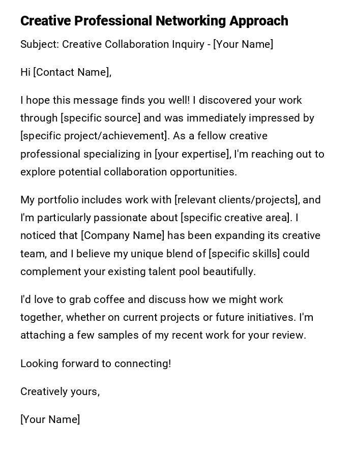 Creative Professional Networking Approach Creative Professional Networking Approach