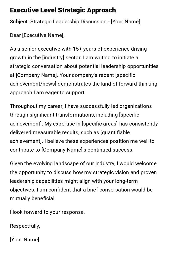 Executive Level Strategic Approach Executive Level Strategic Approach