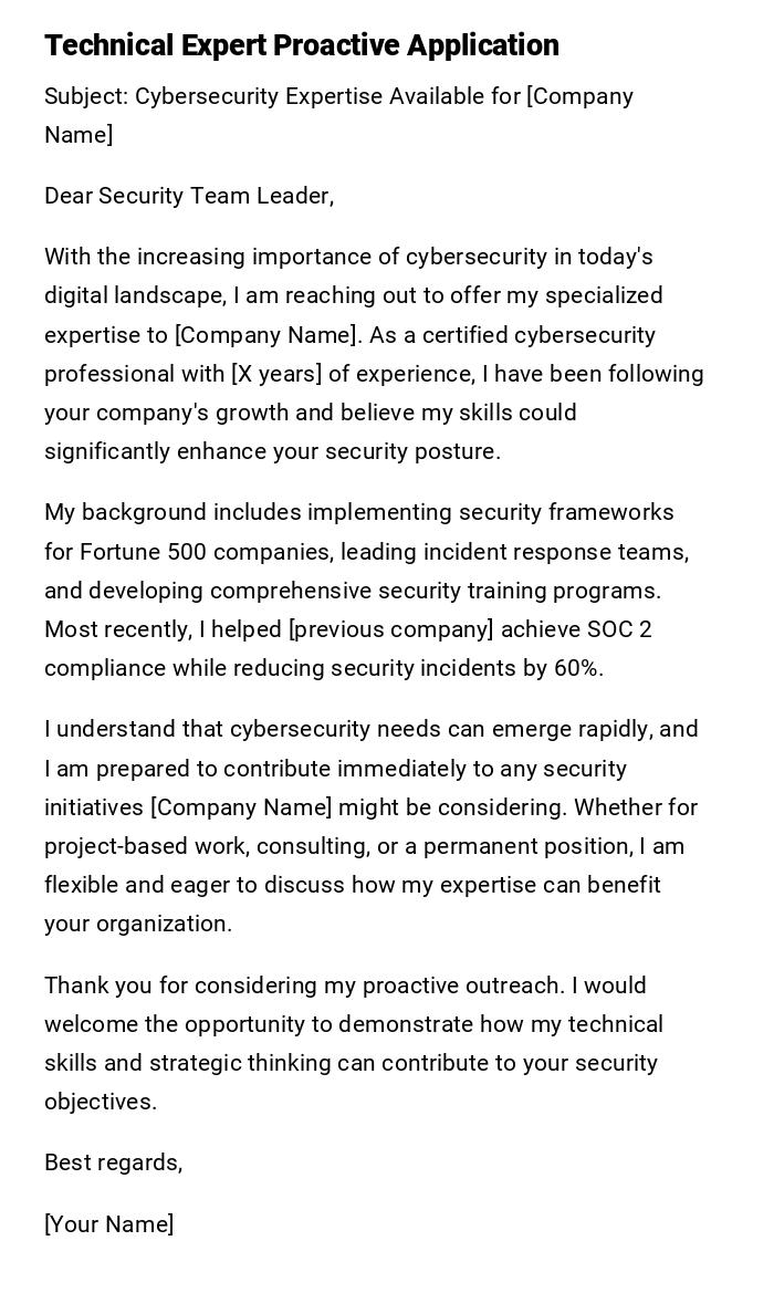 Technical Expert Proactive Application Technical Expert Proactive Application